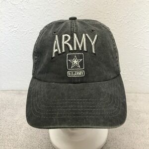 US Army Ball Cap Hat Gray Embroidered Adjustable Cotton